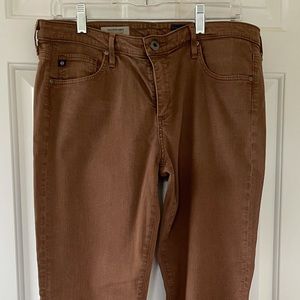 AG Stevie Slim Ankle Jean 32 brown